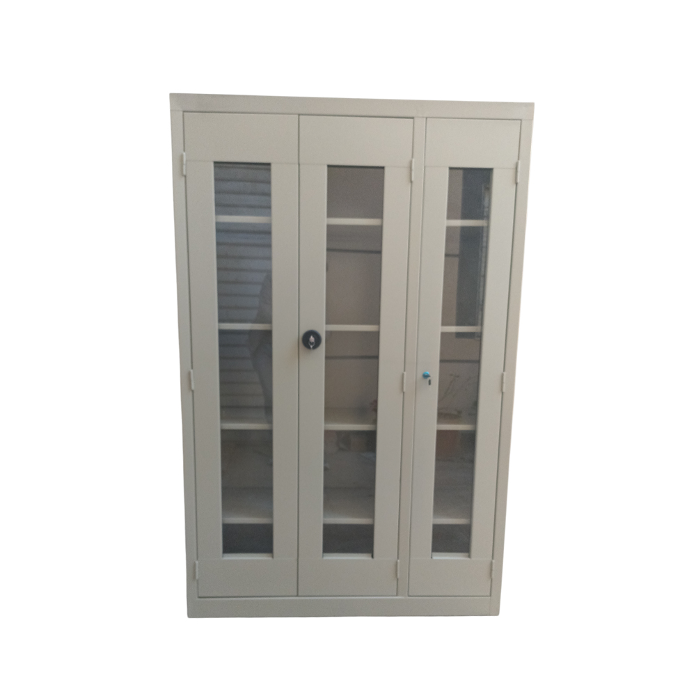 Armoire vitrées 03 portes avec 05 étagères en acier- AR04