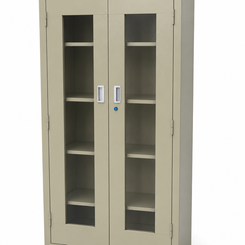 Armoire métallique 02 portes vitrées avec 04 étagères- AR03