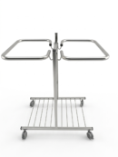 Chariot de déchets double support en INOX (nouveau modèle)- CH08