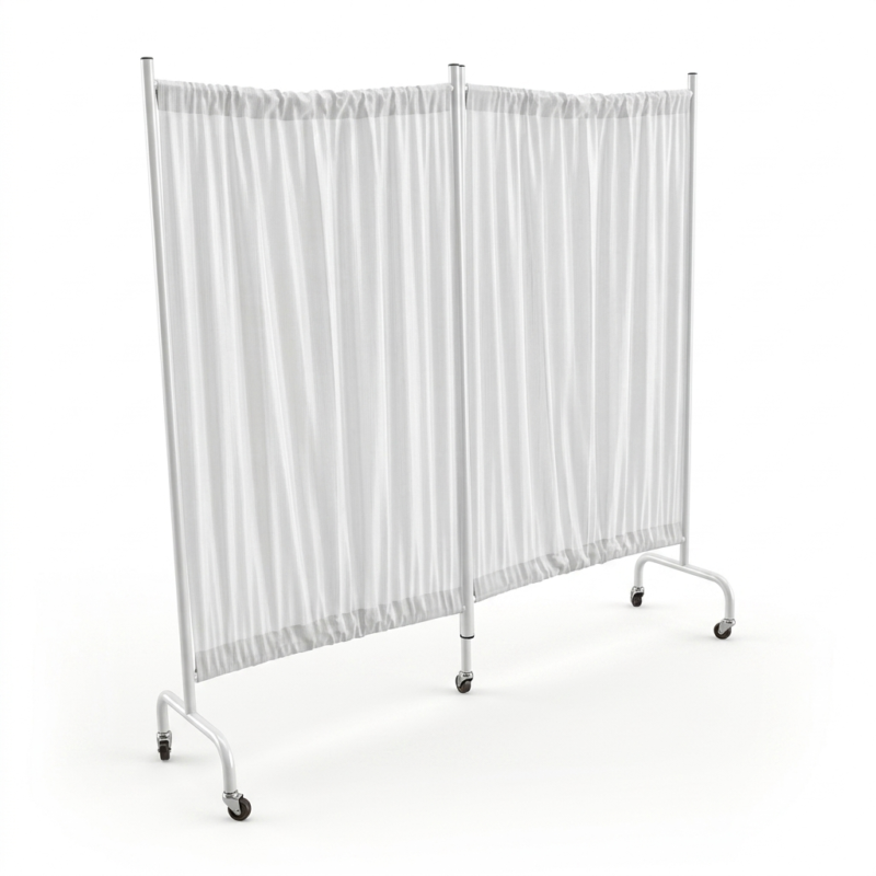 Paravent Médical Pliable à 2 Volets chromé- PV04