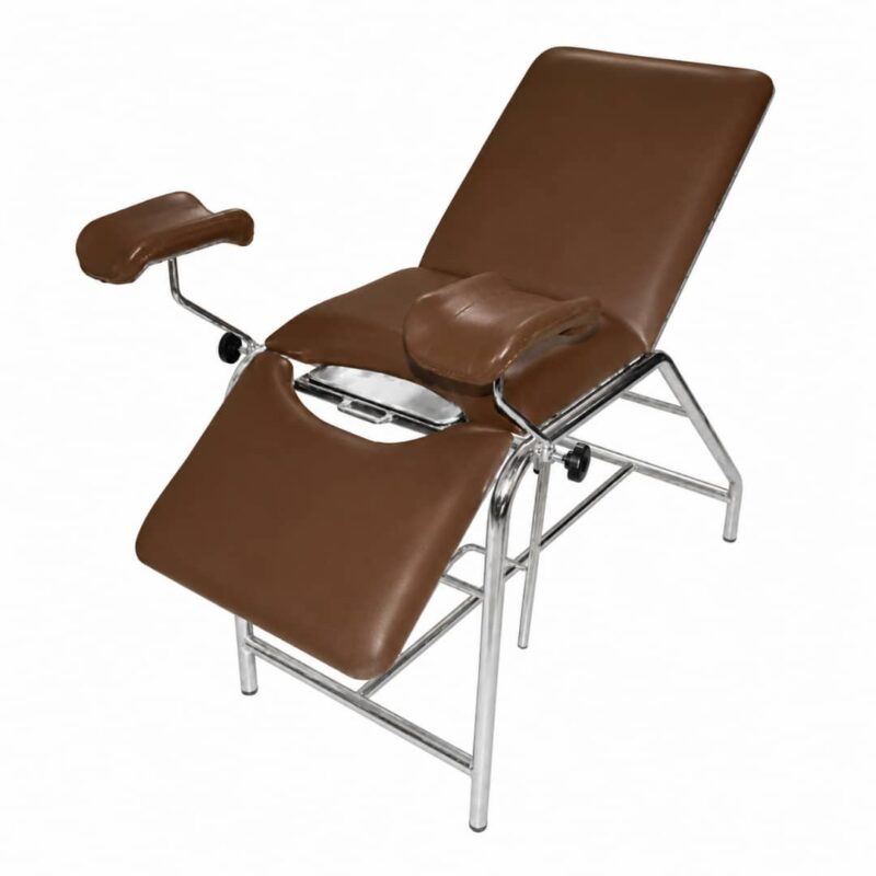 Table gynécologique avec jambières chromée- TG02